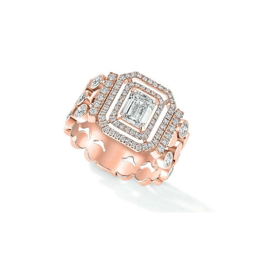 Messika Bague Messika D-Vibes Multi-Rangs En Or Rose Et Diamants