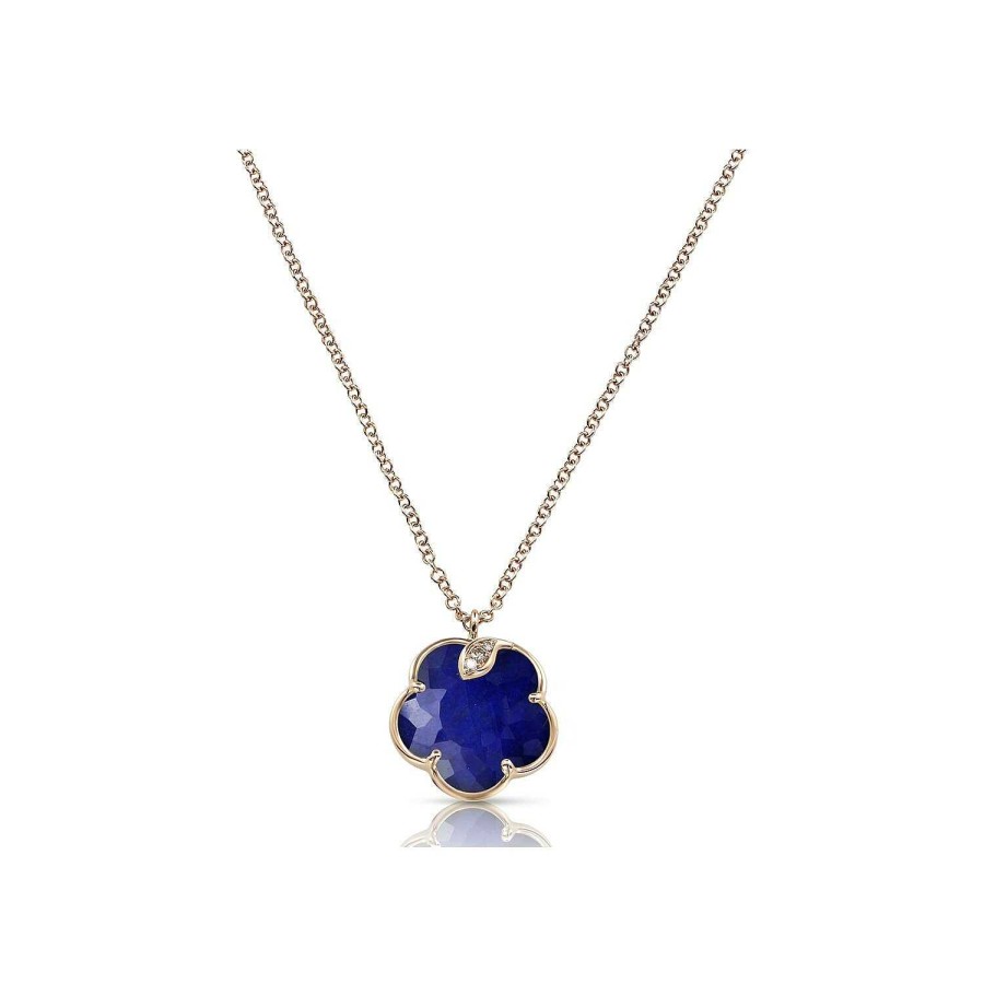 Pasquale Bruni Collier Pasquale Bruni Petit Joli En Or Rose, Cristal De Roche, Lapis Lazuli Et Diamants