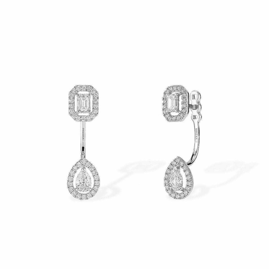 Messika Boucles D'Oreilles Cr Oles Messika My Twin Toi & Moi En Or Blanc Et Diamants