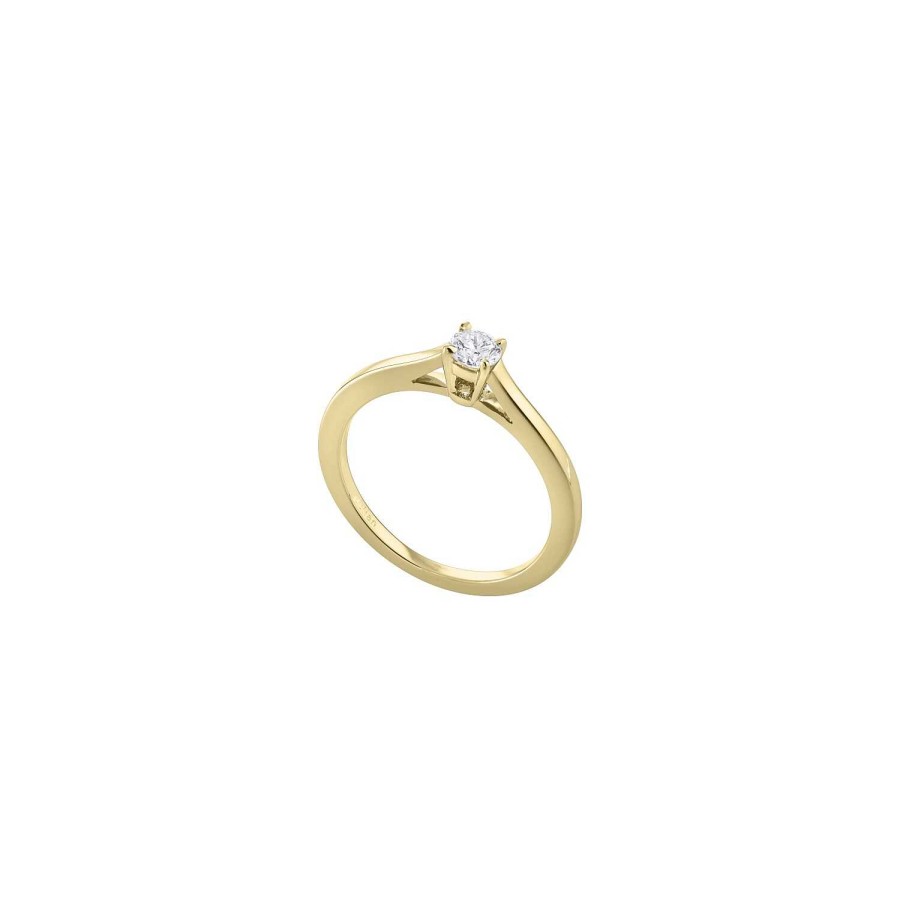 Créations Julian Solitaire Taille Brillant En Or Jaune Et Diamant Blanc