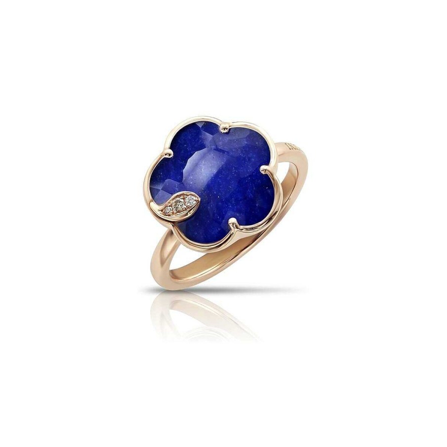 Pasquale Bruni Bague Pasquale Bruni Petit Joli En Or Rose, Cristal De Roche, Lapis Lazuli Et Diamants