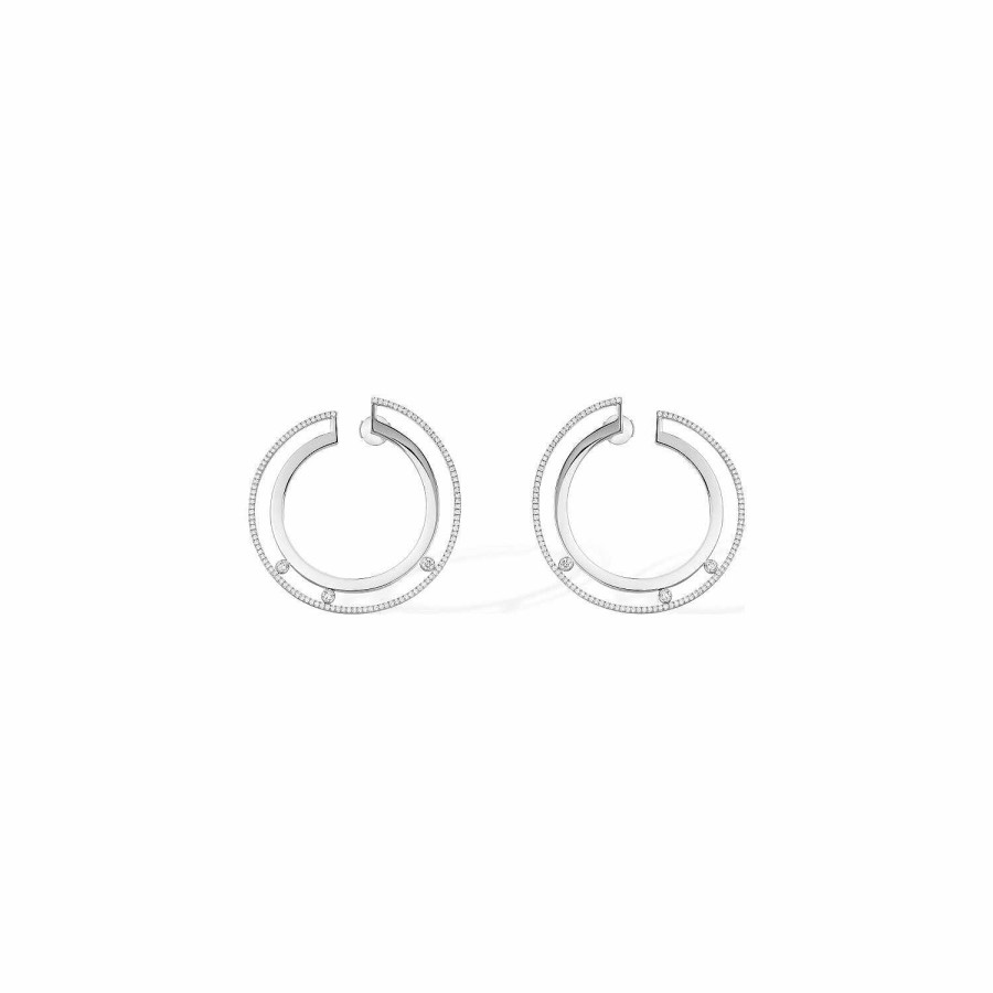 Messika Boucles D'Oreilles Cr Oles Messika Move Romane En Or Blanc Et Diamants