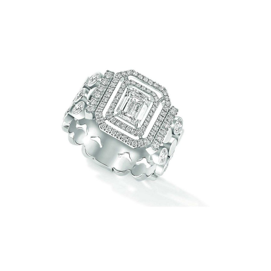 Messika Bague Messika D-Vibes Multi-Rangs En Or Blanc Et Diamants