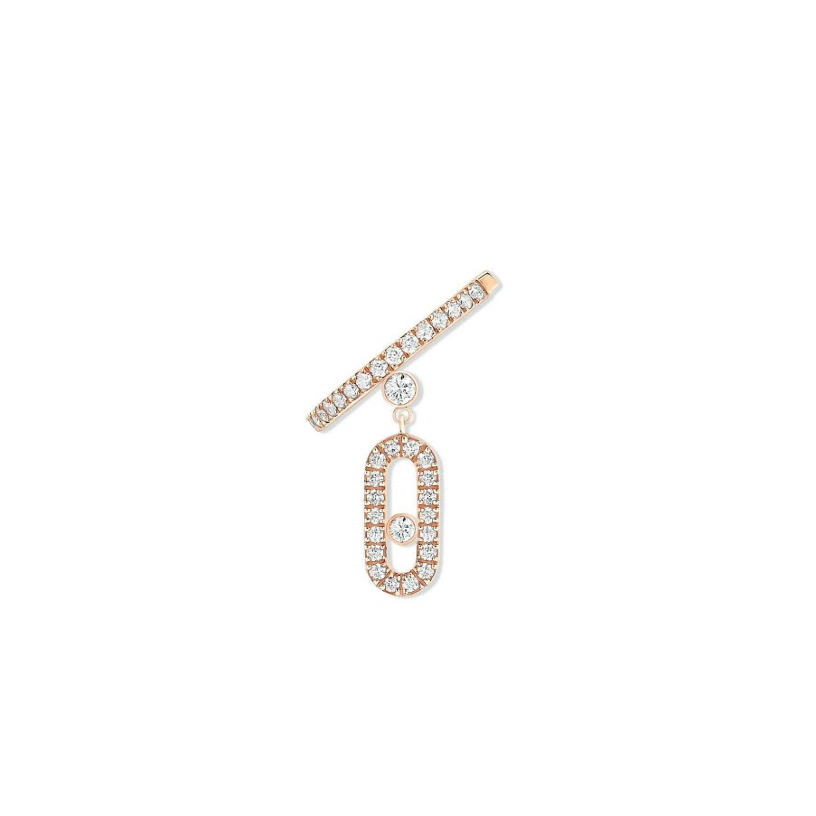 Messika Mono Boucle D'Oreille Messika Move Uno En Or Rose Et Diamants