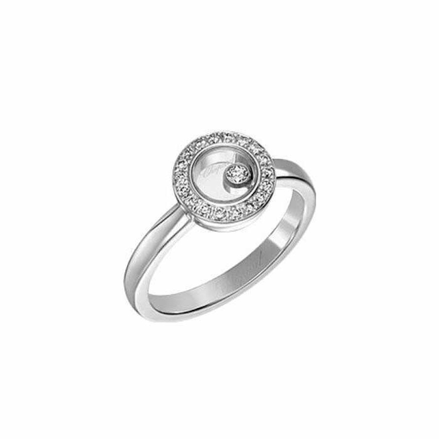 Chopard Bague Chopard Happy Diamonds Icons En Or Blanc Et Diamants, Taille 53