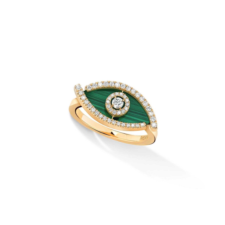 Messika Bague Messika Lucky Eye Color En Or Rose, Malachite Et Diamants