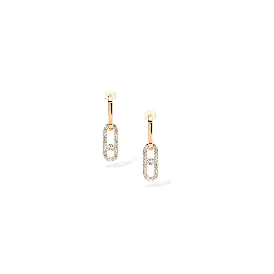 Messika Boucles D'Oreilles Pendantes Messika Move Link En Or Jaune Et Diamants