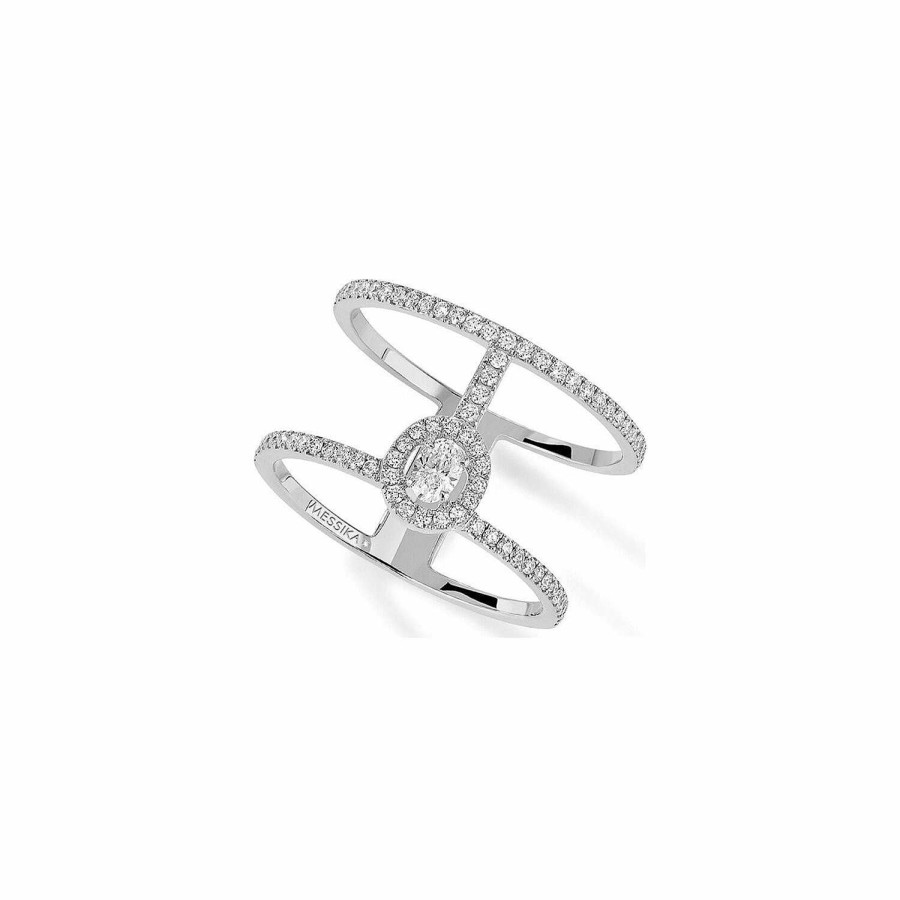 Messika Bague Messika Glam'Azone 2 Rangs En Or Blanc Et Pav S De Diamants