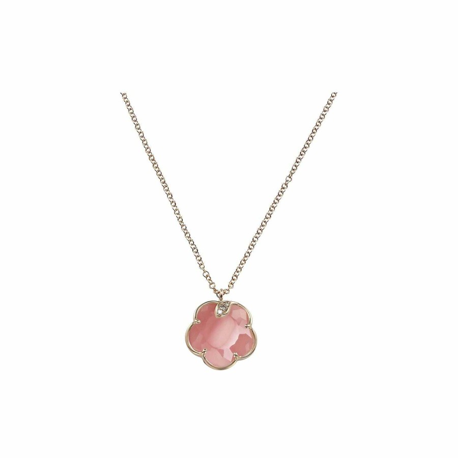 Pasquale Bruni Collier Pasquale Bruni Petit Joli En Or Rose, Calc Doine Rose Et Diamants