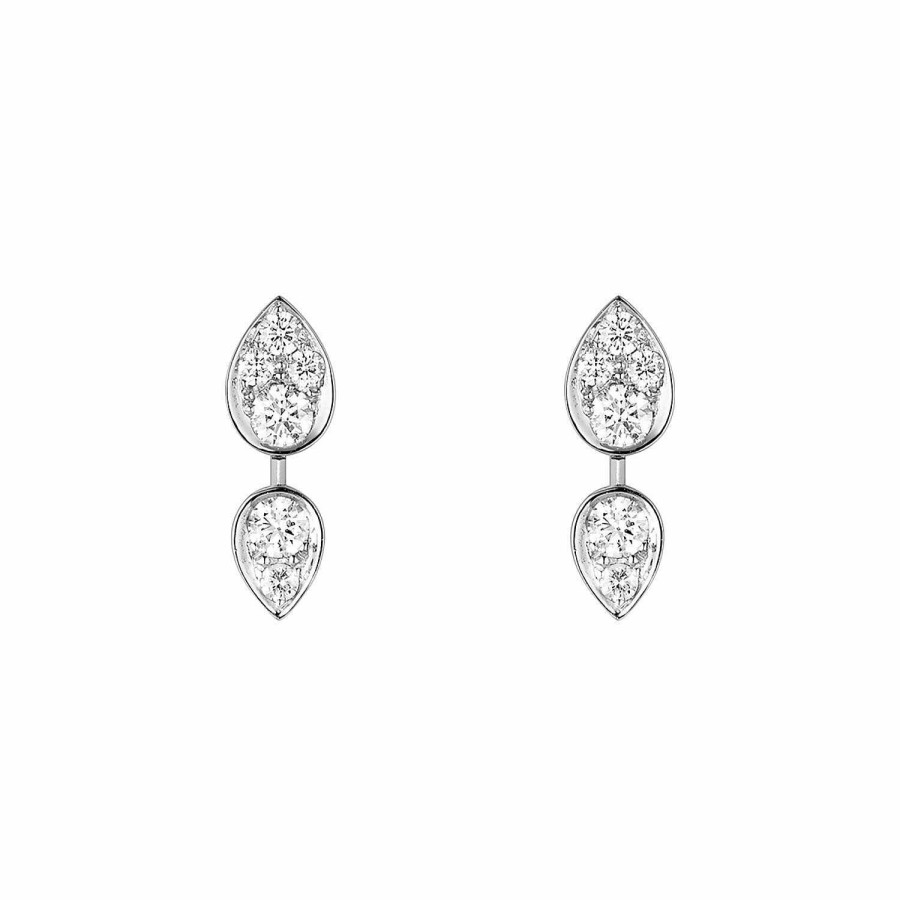 Chaumet Boucles D'Oreilles Chaumet Josephine Ronde D'Aigrettes En Or Blanc Et Diamant