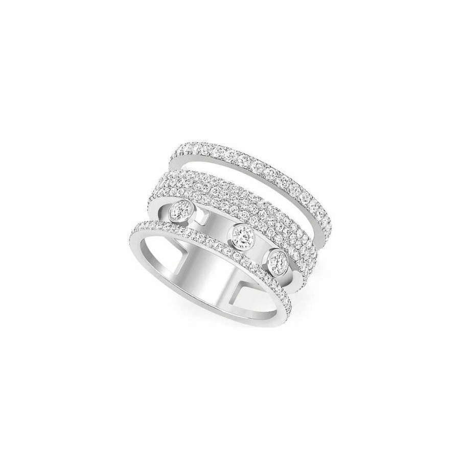 Messika Bague Messika Move Romane Gm Pav E En Or Blanc Et Diamants