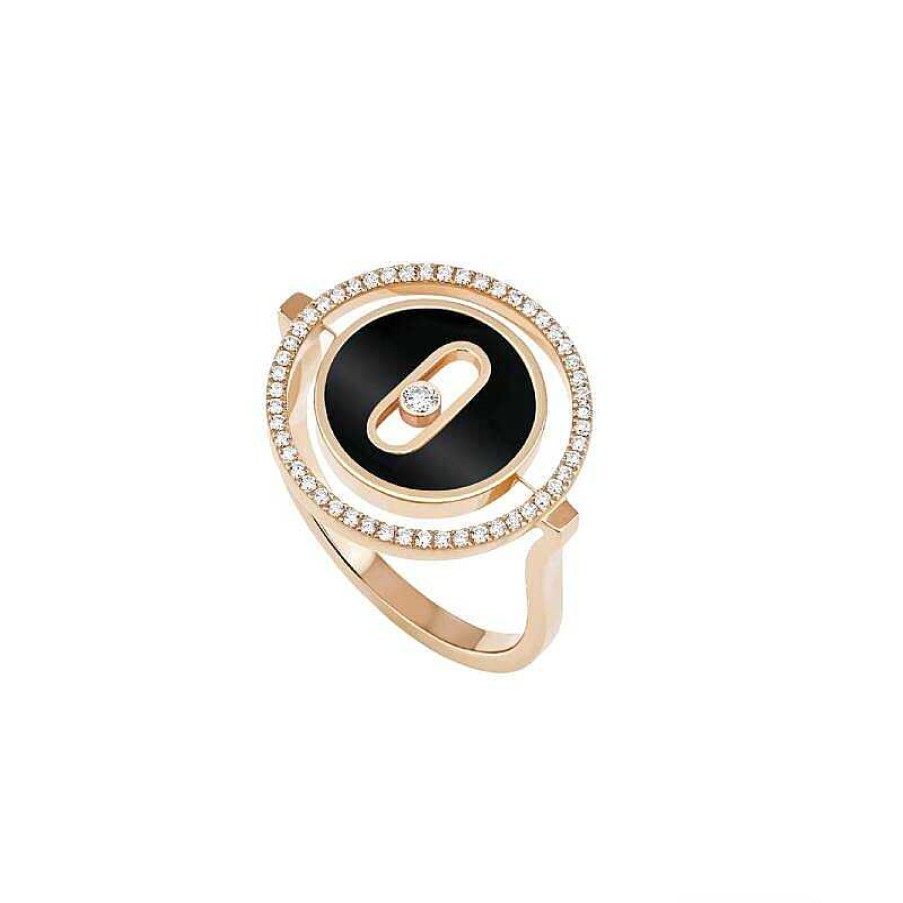 Messika Bague Messika Lucky Move En Or Rose, Diamants Et Onyx Pm