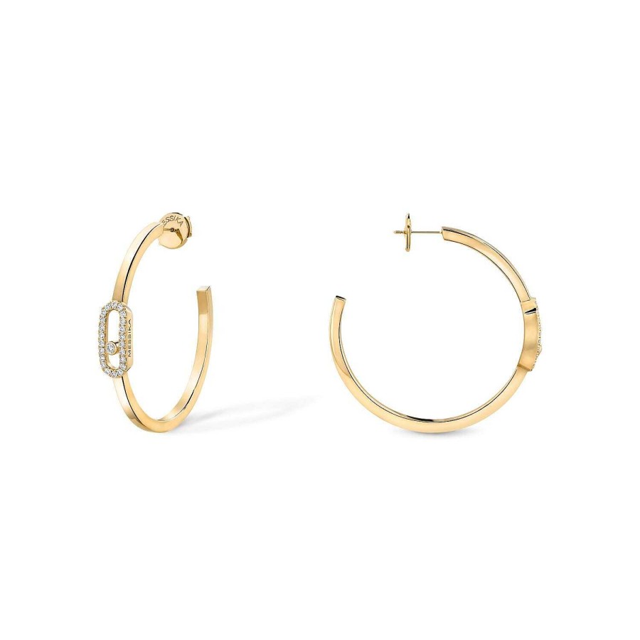 Messika Boucles D'Oreilles Cr Oles Messika Move Uno En Or Jaune Et Diamants