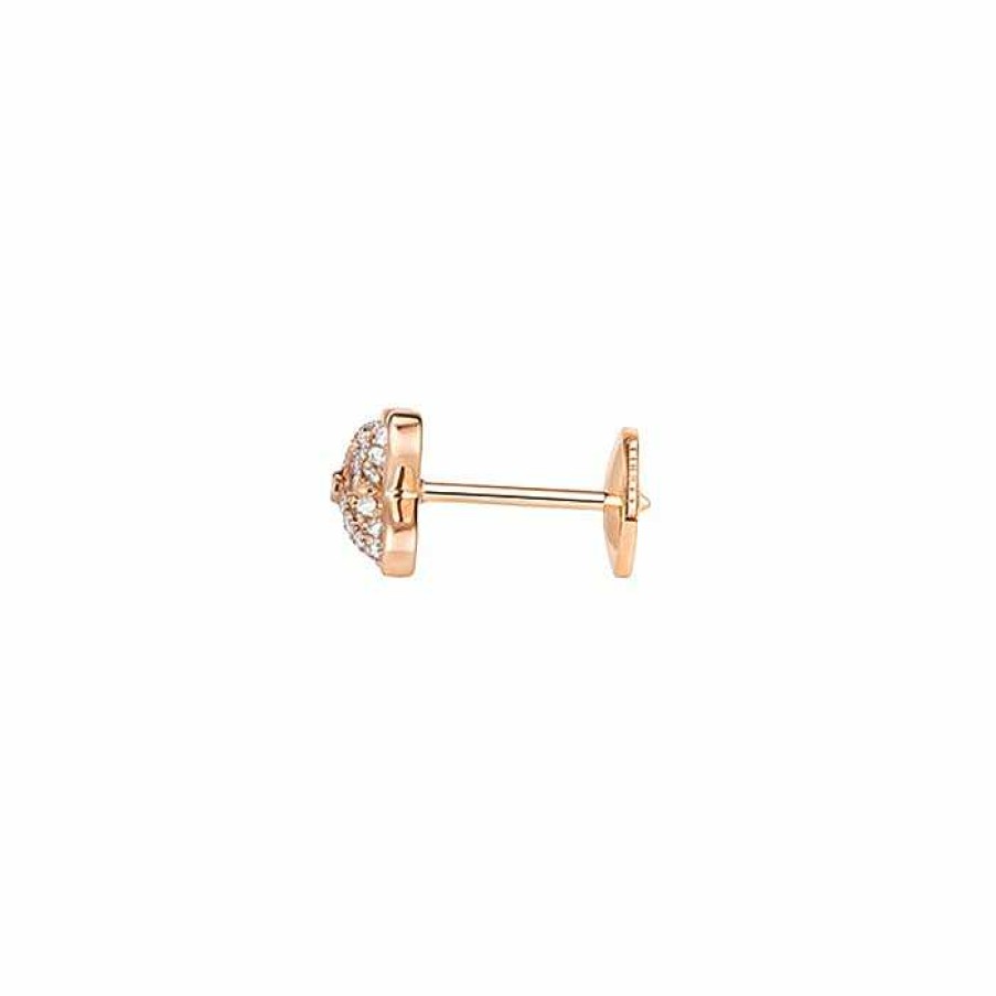 Chaumet Mono Boucle D'Oreille Chaumet Jeux De Liens En Or Rose Et Diamants