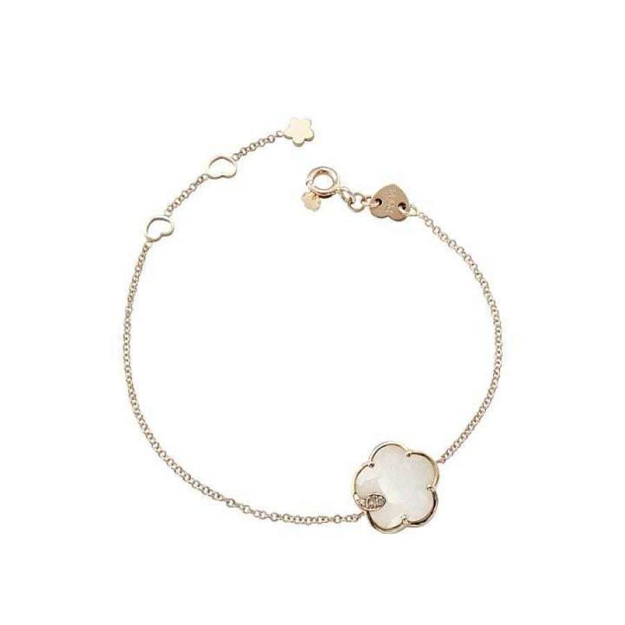 Pasquale Bruni Bracelet Pasquale Bruni Petit Joli' En Or Rose, Agate Blanche Et Diamants Blancs