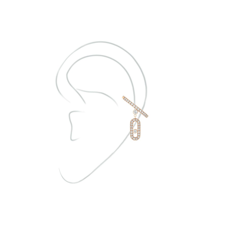 Messika Mono Boucle D'Oreille Messika Move Uno En Or Rose Et Diamants