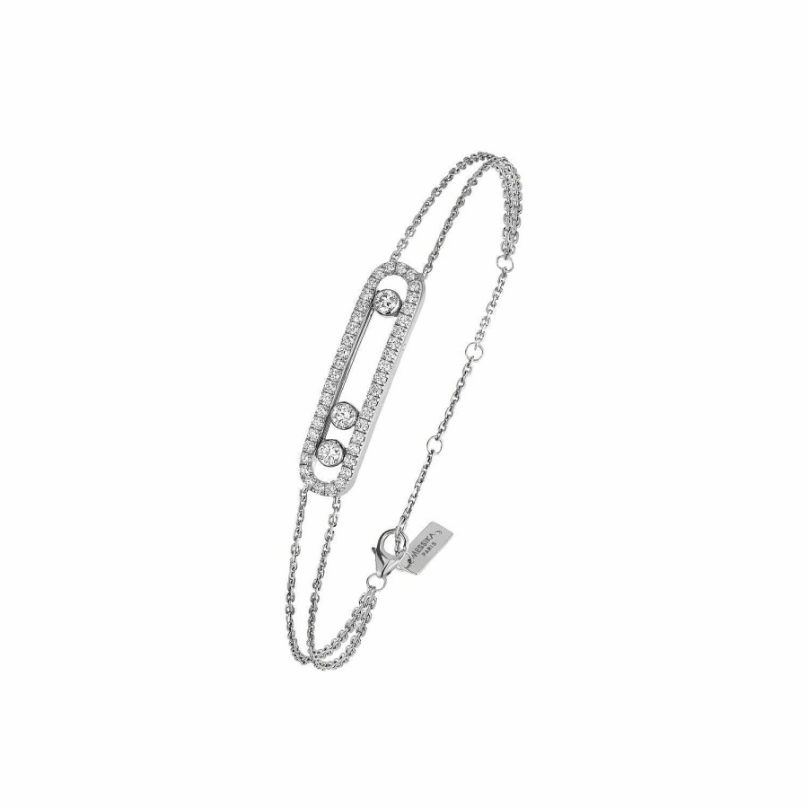 Messika Bracelet Messika Move Classique En Or Blanc Et Pav De Diamants