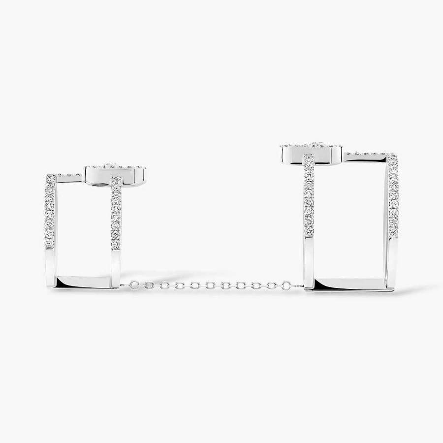 Messika Bague Messika Move Unp Double En Or Blanc Et Diamants