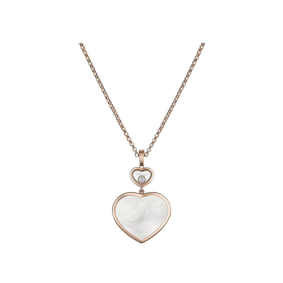 Chopard Pendentif Chopard Happy Hearts En Or Rose, Diamant Et Nacre