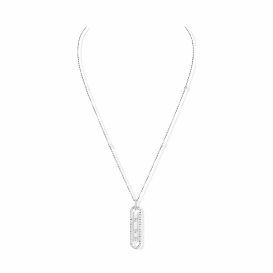 Messika Collier Messika Move 10Th Pm En Or Blanc Et Diamants