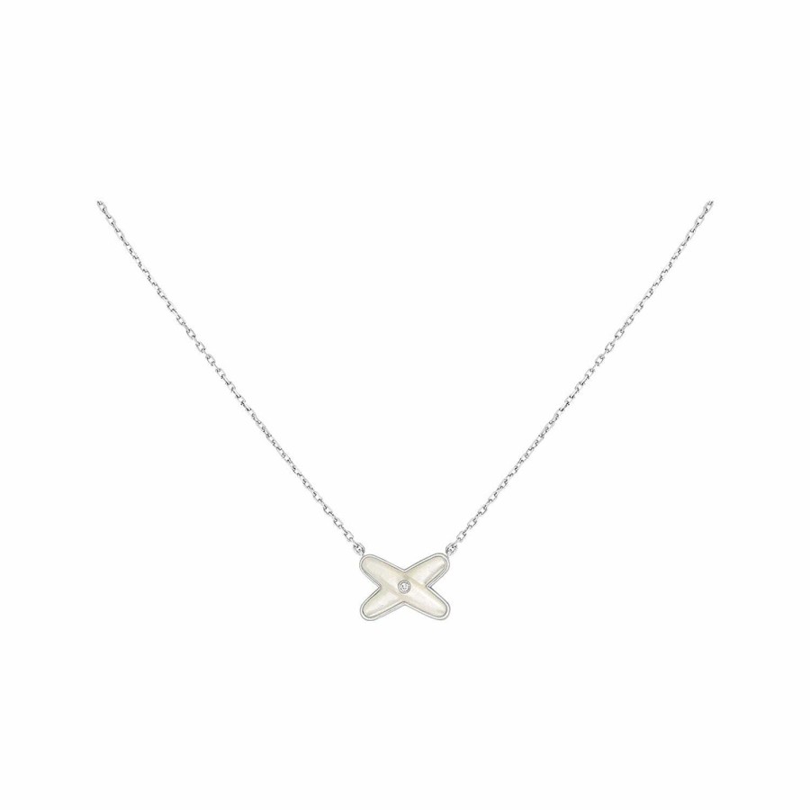 Chaumet Pendentif Chaumet Jeux De Liens En Or Blanc, Diamant Et Nacre