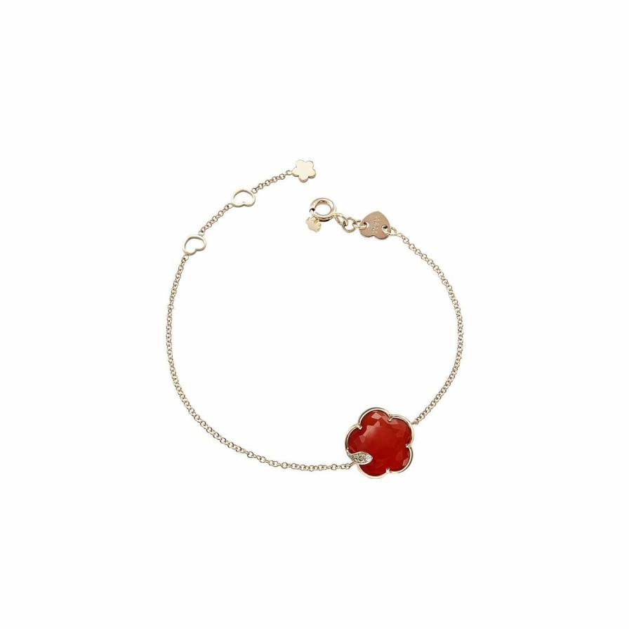 Pasquale Bruni Bracelet Pasquale Bruni Petit Joli En Or Rose, Cornaline Et Diamants