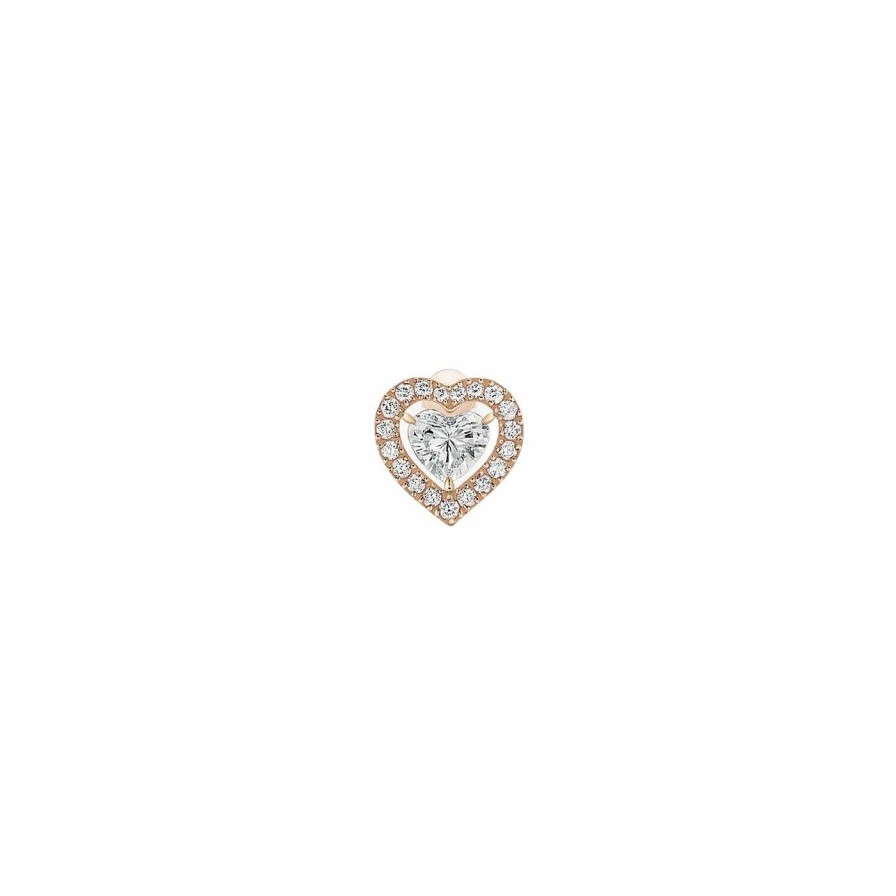 Messika Mono Boucle D'Oreille Messika Joy Coeur En Or Rose Et Diamants