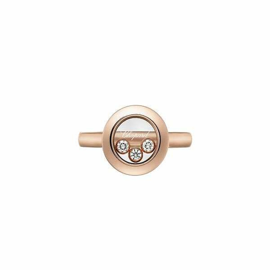 Chopard Bague Chopard Happy Diamonds Icons En Or Rose Et Diamants, Taille 51