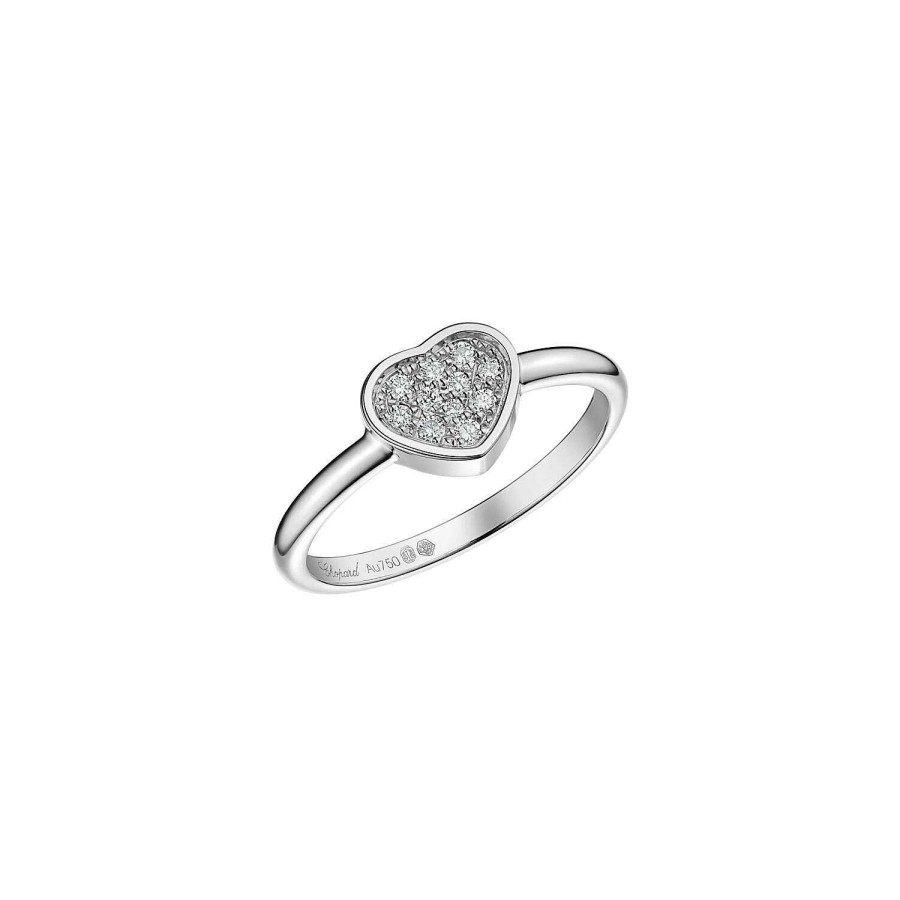 Chopard Bague Chopard My Happy Hearts En Or Blanc Et Diamants, Taille 53