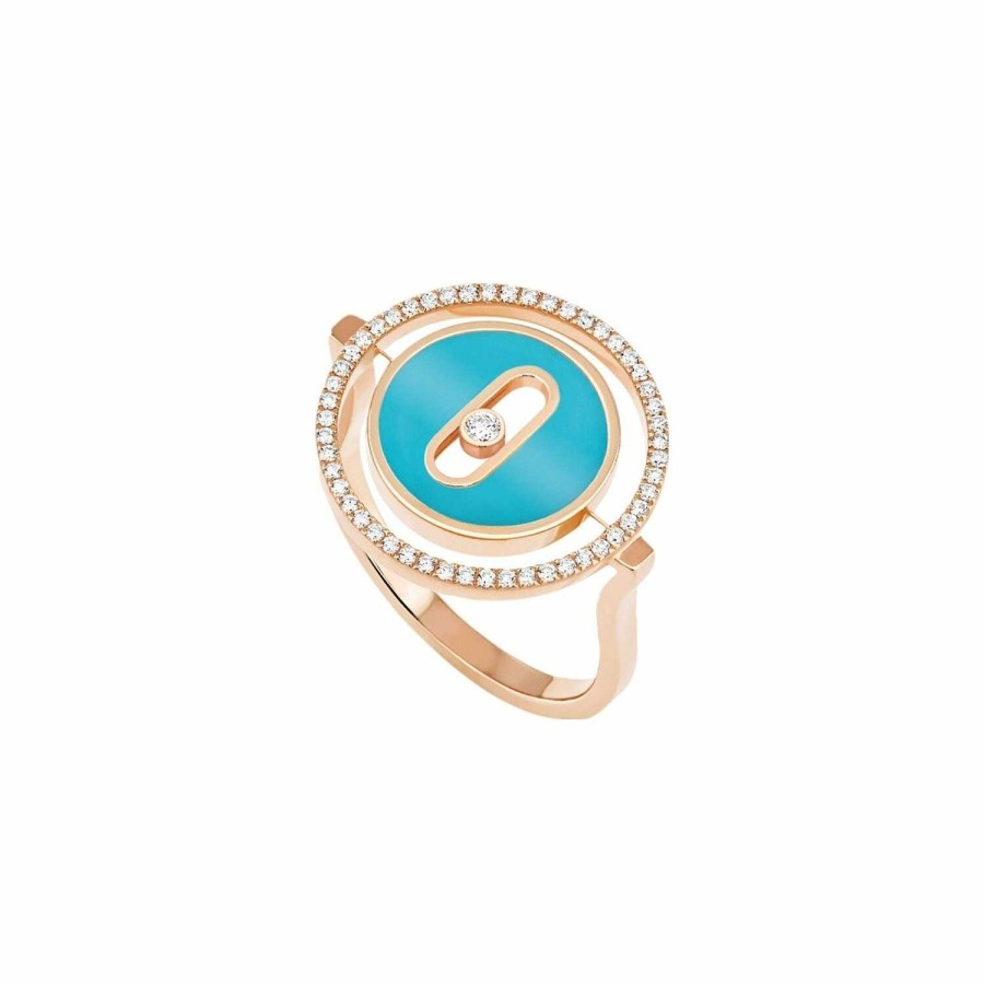 Messika Bague Messika Lucky Move En Or Rose, Turquoise Et Diamants