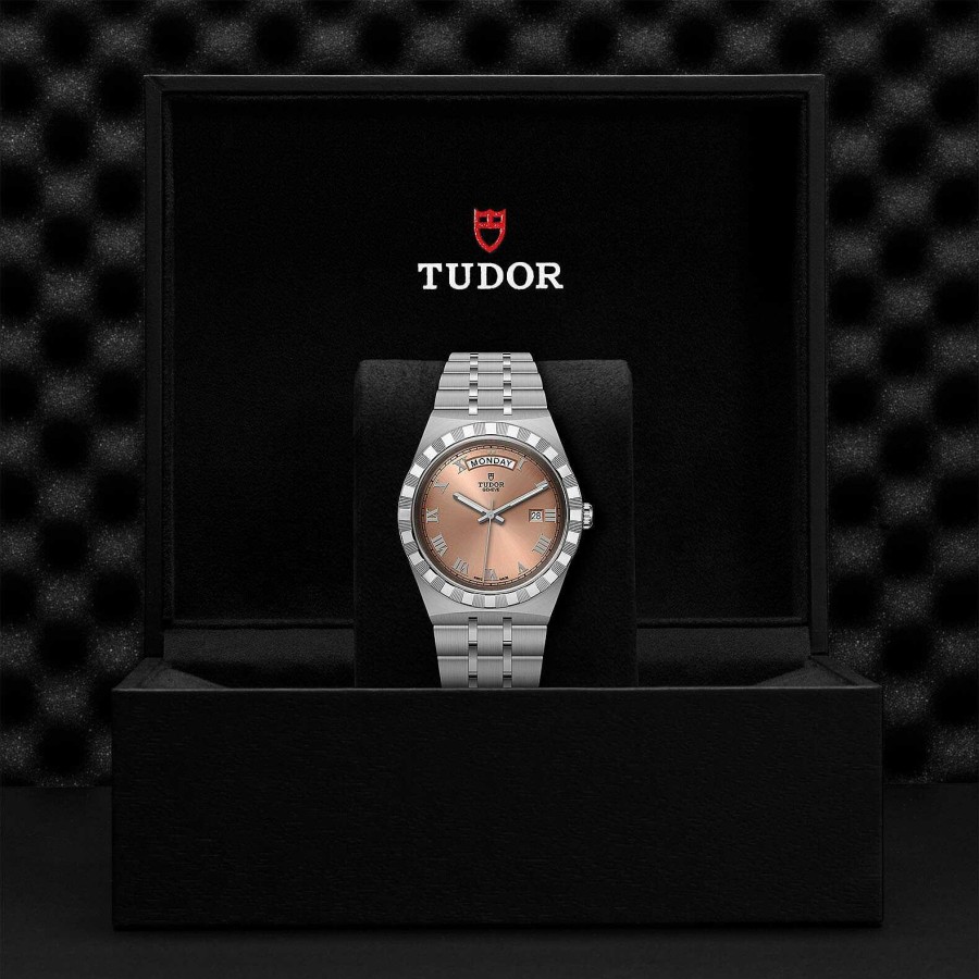 TUDOR Montre Tudor Royal Bo Tier En Acier, 41 Mm, Cadran Saumon