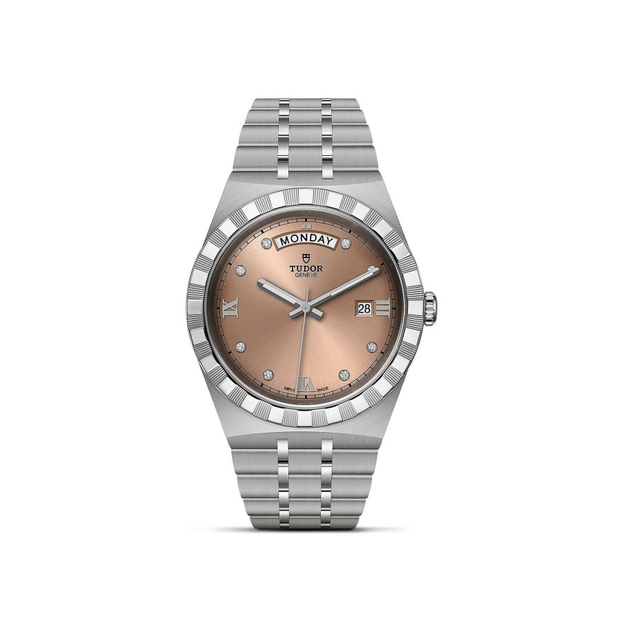 TUDOR Montre Tudor Royal Bo Tier En Acier, 41 Mm, Cadran Serti De Diamants