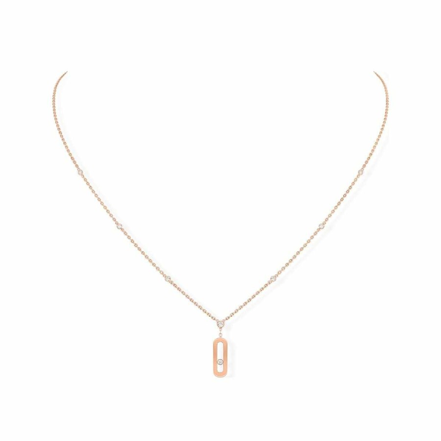 Messika Collier Long Messika Move Uno En Or Rose Et Diamants