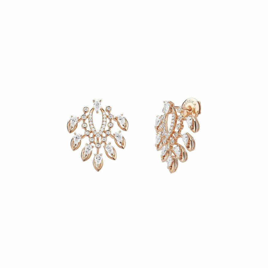 Messika Boucles D'Oreilles Messika Desert Bloom En Or Rose Et Diamants