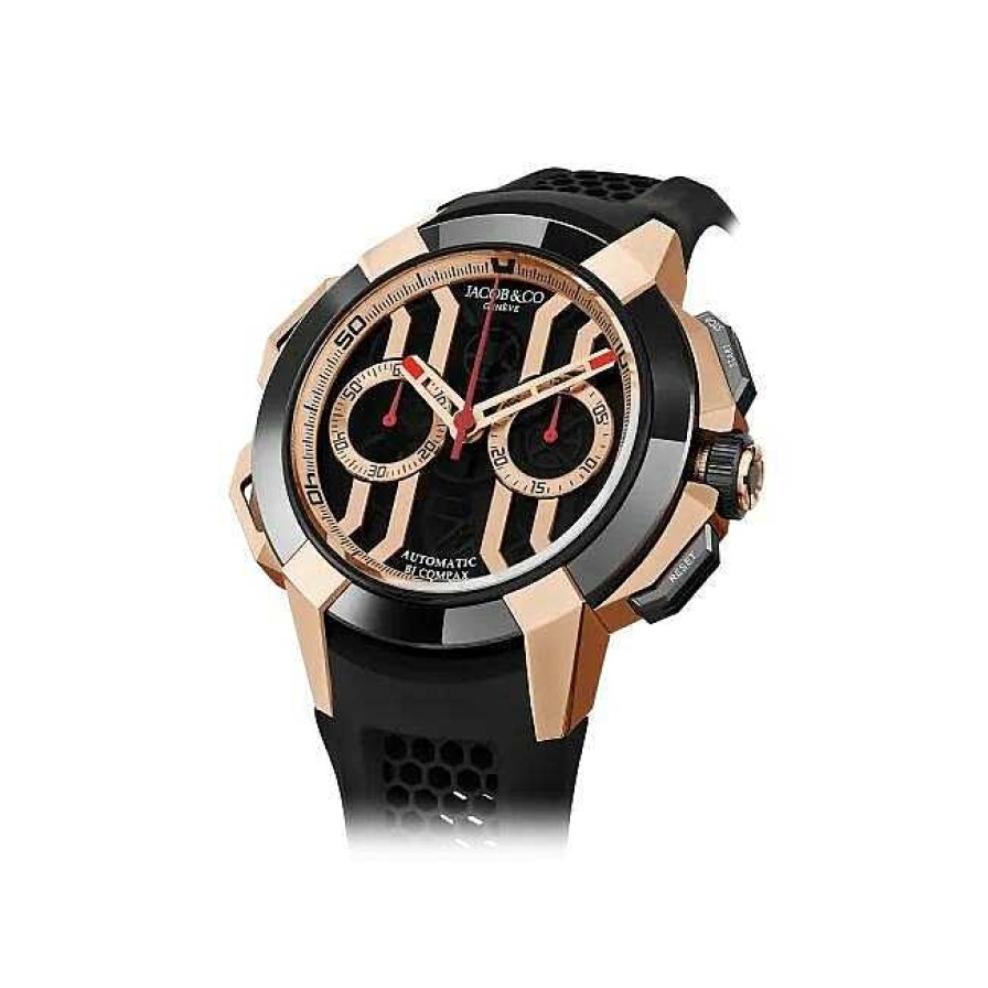 JACOB & CO Montre Jacob & Co Epic X Chrono 44Mm Rose Gold And Black