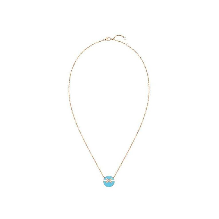 Chaumet Pendentif Chaumet Jeux De Liens Harmony Petit Mod Le En Or Rose Serti De Turquoise Et Diamants