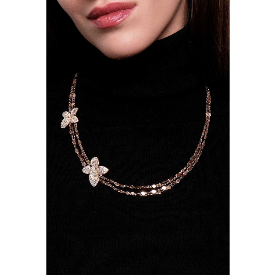 Pasquale Bruni Collier Pasquale Bruni Giardini Segreti En Or Rose, Diamants Et Diamants Bruns