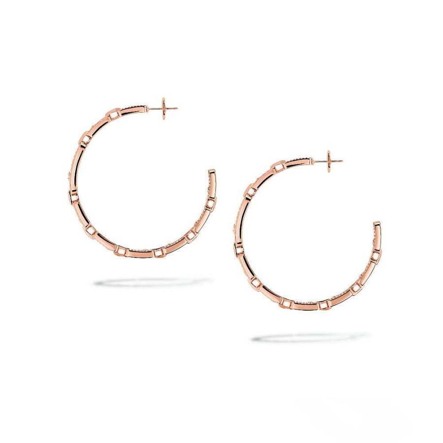 Messika Boucles D'Oreilles Cr Oles Messika Move Link Moyen Mod Le En Or Rose Et Diamants