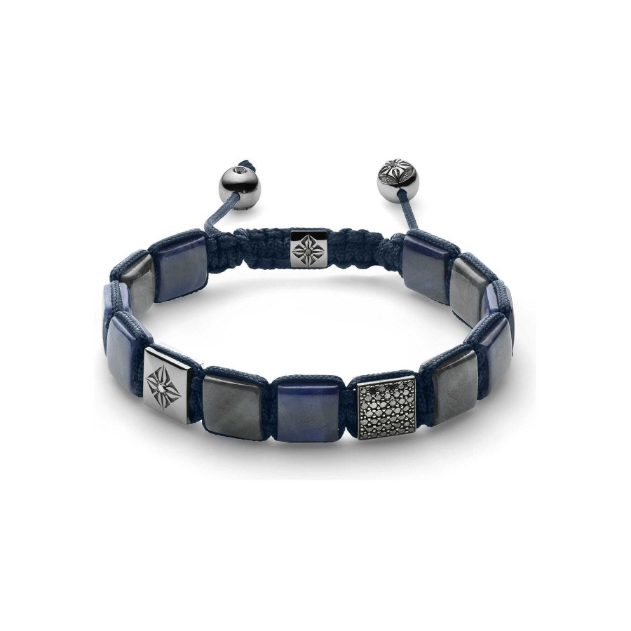 Shamballa Jewels Bracelet Shamballa Jewels En Or Blanc, Diamants Noirs Et Saphirs