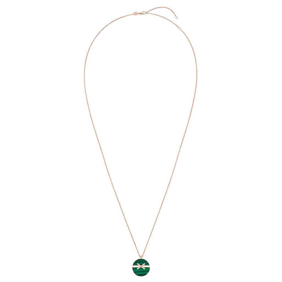 Chaumet Pendentif Chaumet Jeux De Liens Harmony Grand Mod Le En Or Rose, Diamants Et Malachite