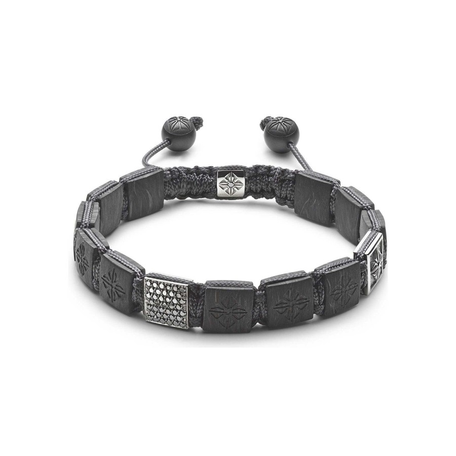 Shamballa Jewels Bracelet Shamballa Jewels En Or Blanc, C Ramique, Carbone Et Diamants Noirs