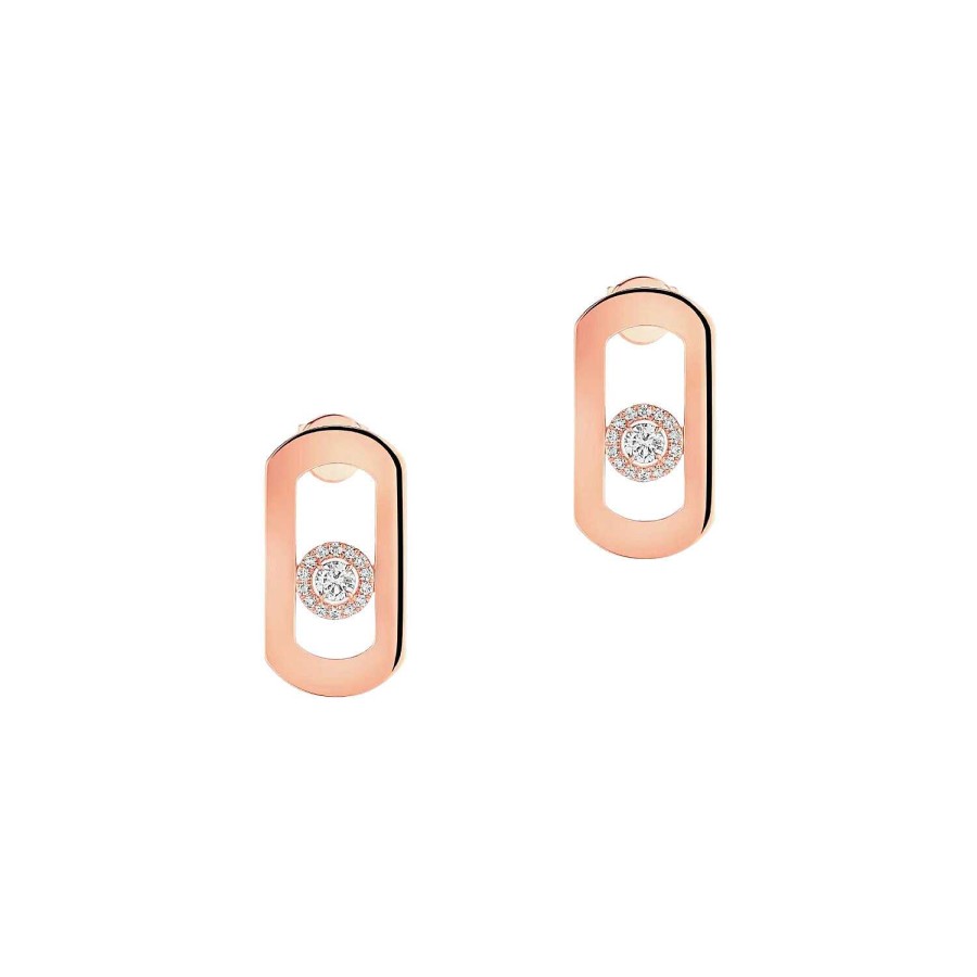 Messika Boucles D'Oreilles Messika So Move En Or Rose Et Diamants