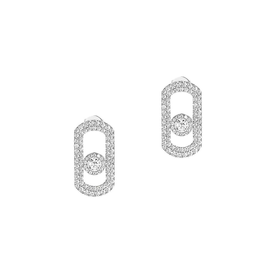 Messika Boucles D'Oreilles Messika So Move Pav Es En Or Blanc Et Diamants