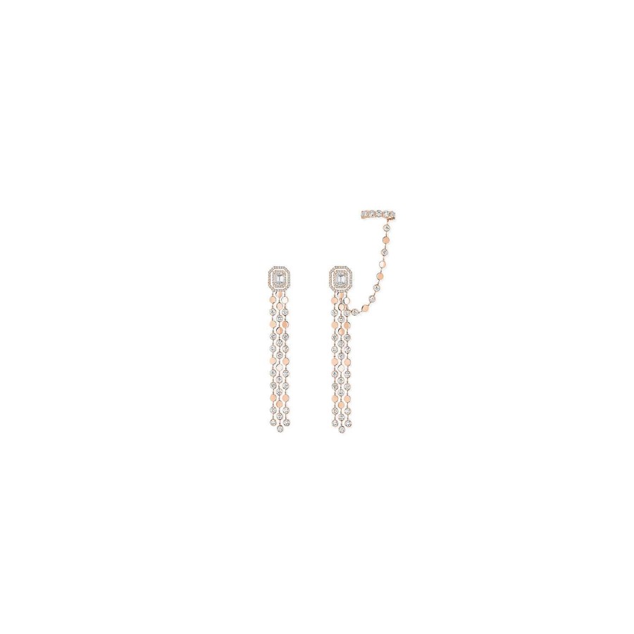 Messika Boucles D'Oreilles Messika D-Vibes En Or Rose Et Diamants