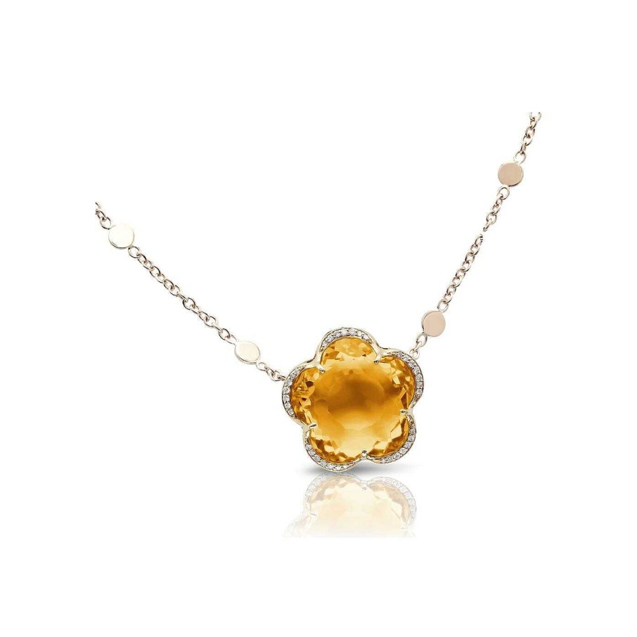 Pasquale Bruni Collier Pasquale Bruni Bon Ton En Or Rose, Diamants Et Citrine