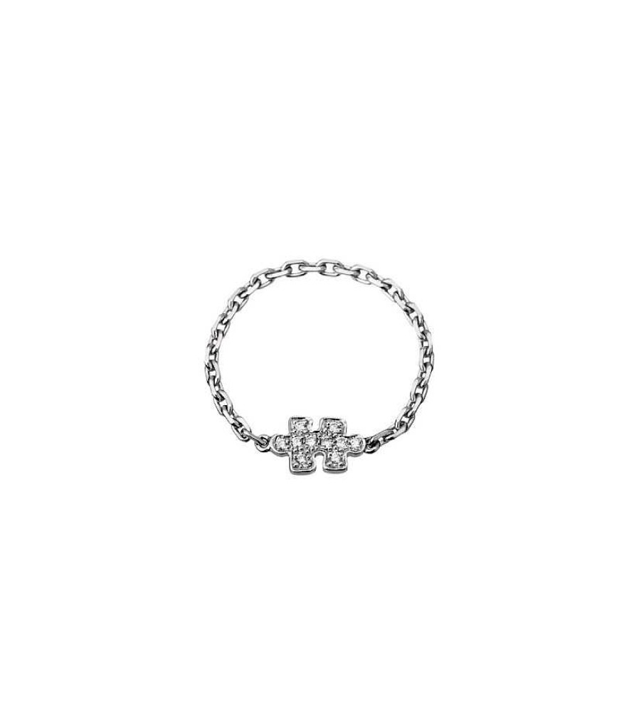 Akillis Bague Akillis Mini Puzzle En Or Blanc Et Diamants