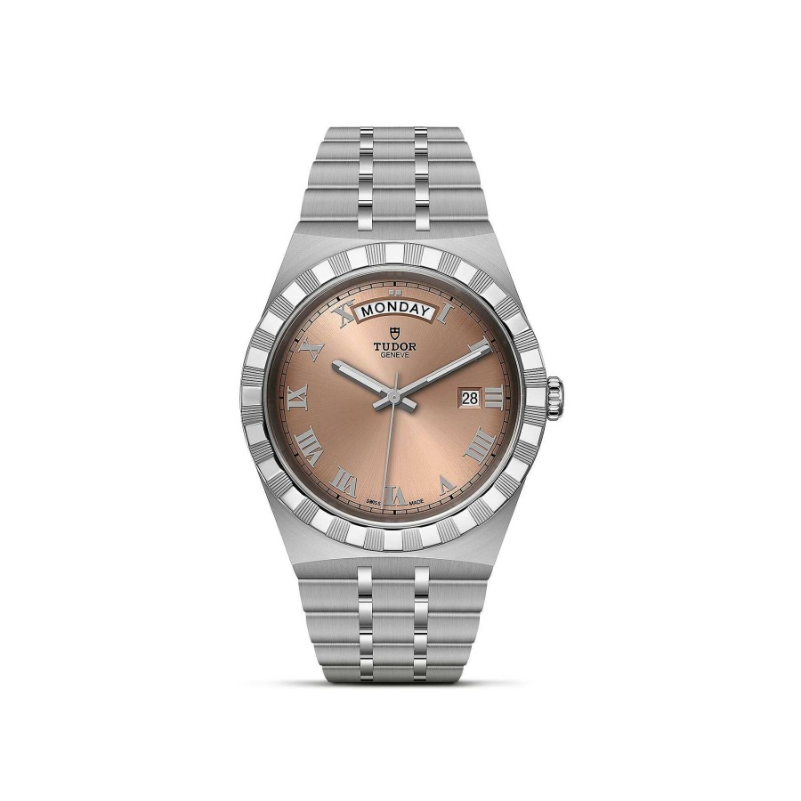 TUDOR Montre Tudor Royal Bo Tier En Acier, 41 Mm, Cadran Saumon