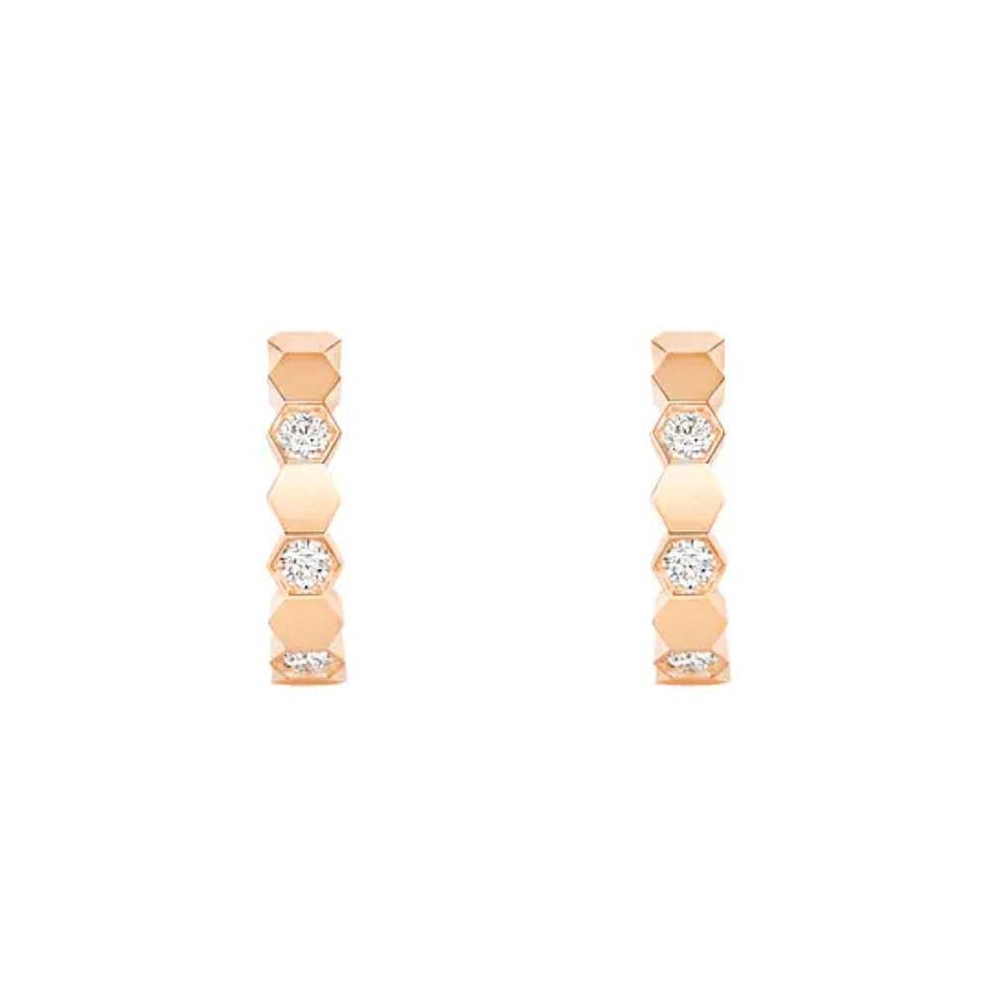 Chaumet Boucles D'Oreilles Cr Oles Chaumet Bee My Love En Or Rose Et Diamants