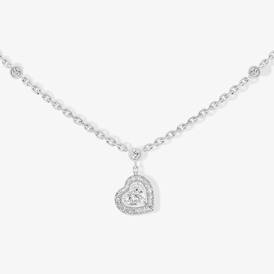 Messika Collier Messika Joy Coeur En Or Blanc Et Diamants