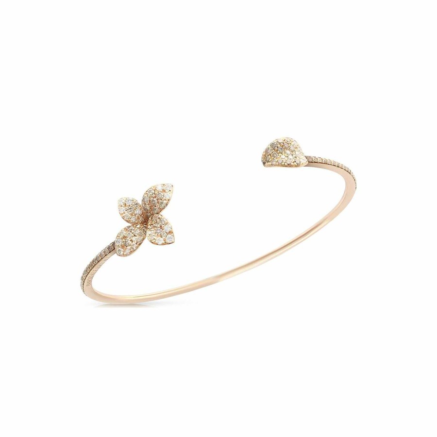 Pasquale Bruni Bracelet Bangle Pasquale Bruni Petit Garden En Or Rose, Diamants Bruns Et Blancs